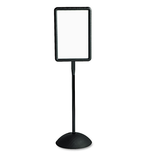 Safco® WriteWay Double-Sided Magnetic Dry Erase Standing Message Sign, Arrow, 64.25" Tall Black Stand, 25.5 x 17.75 White Face