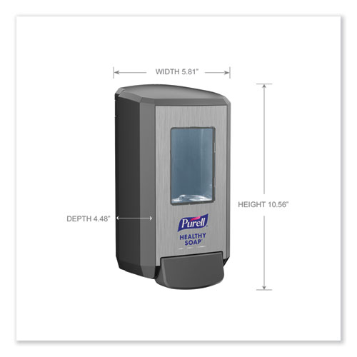 Image of Purell® Cs4 Soap Push-Style Dispenser, 1,250 Ml, 4.88 X 8.8 X 11.38, Graphite