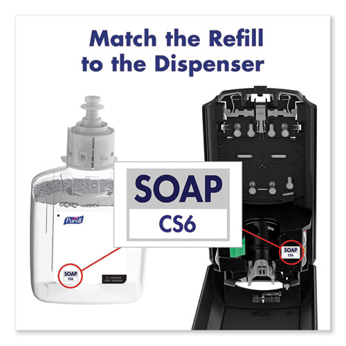 Image of Purell® Cs6 Soap Touch-Free Dispenser, 1,200 Ml, 4.88 X 8.8 X 11.38, Graphite