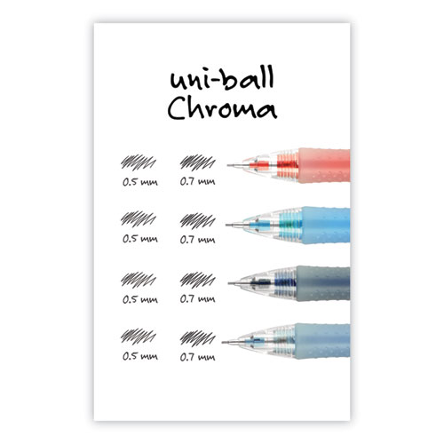 Image of Uniball® Chroma Mechanical Pencil Woth Leasd And Eraser Refills, 0.7 Mm, Hb (#2), Black Lead, Assorted Barrel Colors, 4/Set