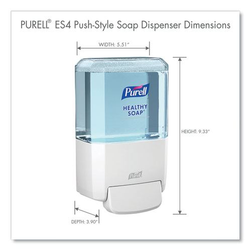 Image of Purell® Es4 Soap Push-Style Dispenser, 1,200 Ml, 4.88 X 8.8 X 11.38, White
