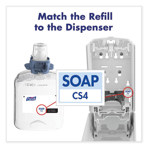 CS4 Soap Push-Style Dispenser, 1,250 mL, 4.88 x 8.8 x 11.38, White