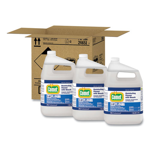 Image of Disinfecting Cleaner w/Bleach, 1 gal Bottle, 3/Carton