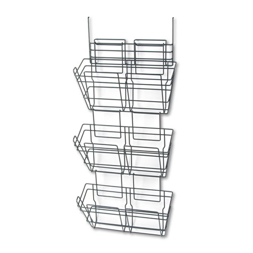 Panelmate Triple-File Basket Organizer, 15 1/2 X 29 1/2, Charcoal Gray