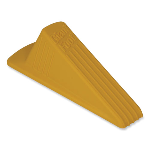 Image of Master Caster® Giant Foot Doorstop, No-Slip Rubber Wedge, 3.5W X 6.75D X 2H, Safety Yellow
