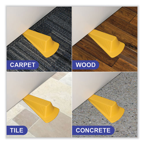 Image of Master Caster® Giant Foot Doorstop, No-Slip Rubber Wedge, 3.5W X 6.75D X 2H, Safety Yellow