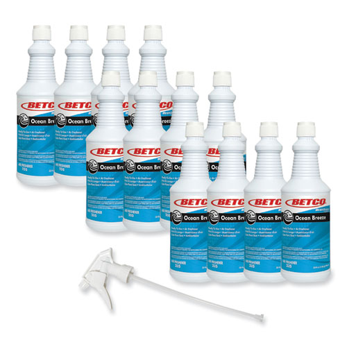 BestScent Ocean Breeze RTU Deodorizer, Ocean Breeze Scent, 32 oz Spray Bottle, 12/Carton