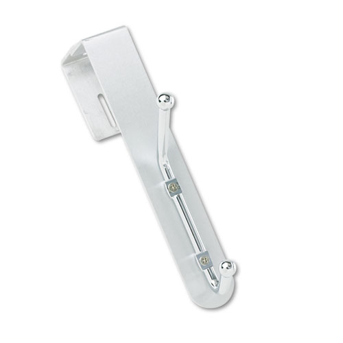 Image of Safco® Over-The-Panel Double-Garment Hook, Satin Aluminum/Chrome
