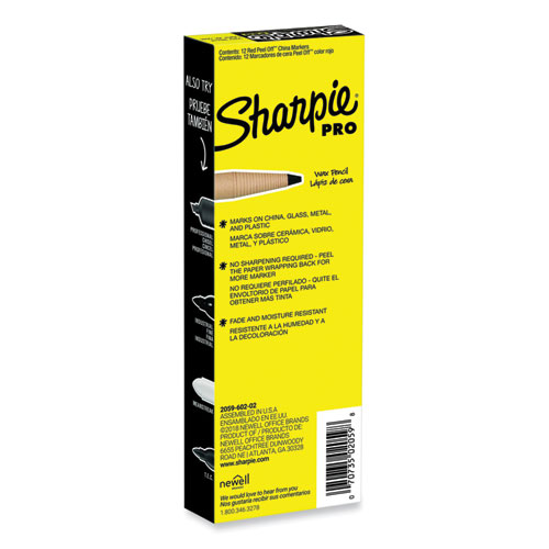 Image of Sharpie® Peel-Off China Markers, Red, Dozen