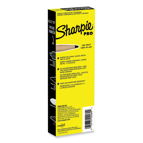 Image of Sharpie® Peel-Off China Markers, White, Dozen