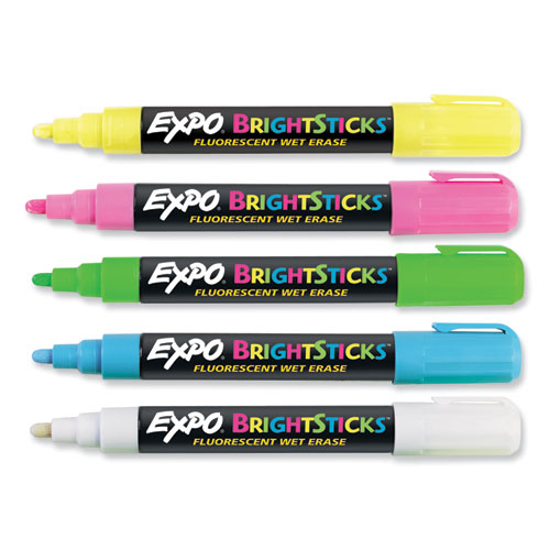 Image of Expo® Bright Sticks, Medium Bullet Tip, Assorted Colors, 5/Set