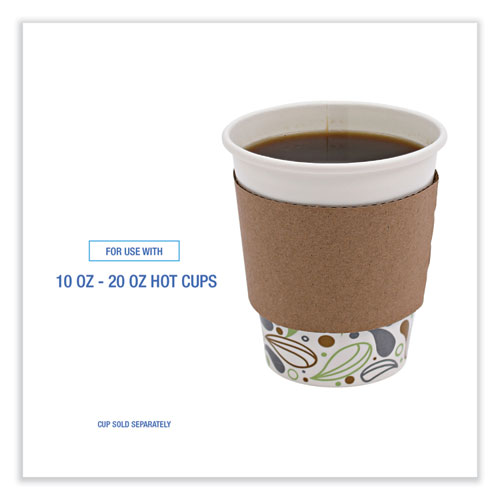 Cup Sleeves, Fits 10 oz to 20 oz Hot Cups, Kraft, 1,200/Carton