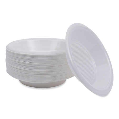 Image of Boardwalk® Hi-Impact Plastic Dinnerware, Bowl, 10 To 12 Oz, White, 1,000/Carton