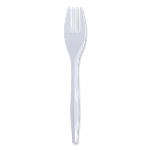 Boardwalk® Mediumweight Wrapped Polypropylene Cutlery, Fork, White, 1000/Carton