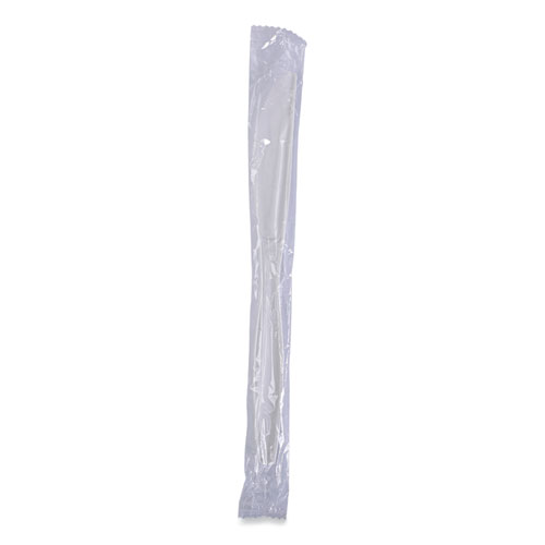 Image of Boardwalk® Heavyweight Wrapped Polypropylene Cutlery, Knife, White, 1,000/Carton