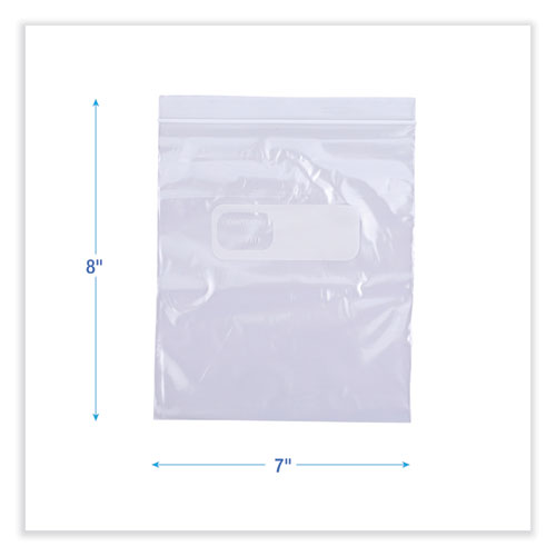 Image of Reclosable Food Storage Bags, 1 qt, 1.75 mil, 7" x 8", Clear, 500/Box