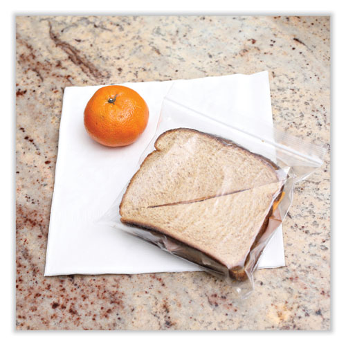 Image of Boardwalk® Reclosable Food Storage Bags, Sandwich, 1.15 Mil, 6.5" X 5.89", Clear, 500/Box
