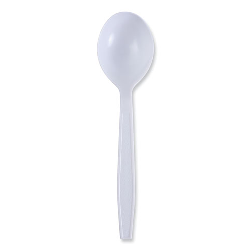 Image of Boardwalk® Heavyweight Wrapped Polypropylene Cutlery, Soup Spoon, White, 1,000/Carton