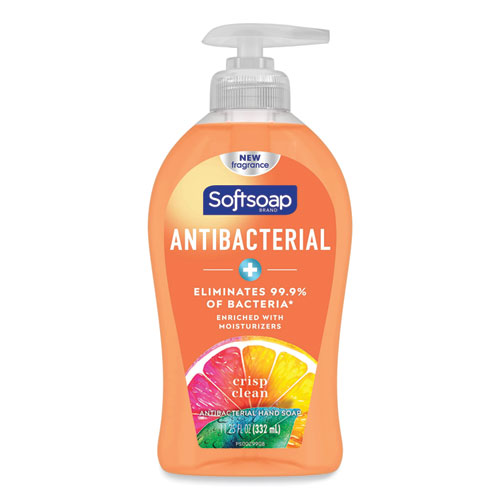 Antibacterial Hand Soap, Crisp Clean, 11.25 oz Pump Bottle, 6/Carton