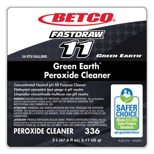 Green Earth Peroxide Cleaner, Fresh Mint Scent, 2 L Bottle, 4/Carton