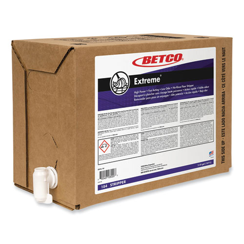 Betco® Extreme Floor Stripper, Lemon Scent, 5 gal Bag-in-Box