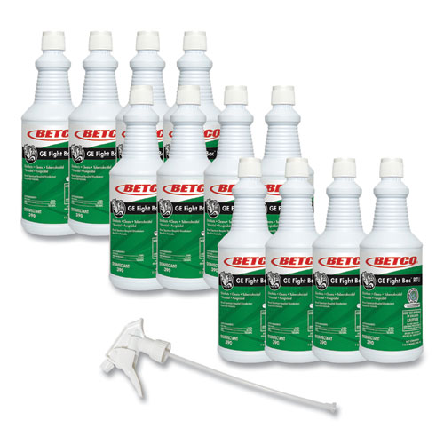 GE Fight Bac RTU Disinfectant, Fresh Scent, 32 oz Bottle, 12/Carton