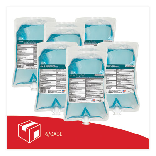 Clario Advanced Alcohol Foaming Sanitizer, 1,000 mL Bag, Citrus, 6/Carton