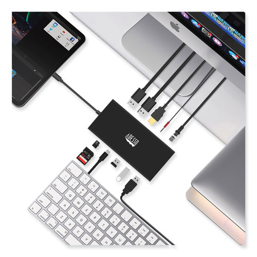 12-in-1 USB-C Multi-Port TAA Compliant Docking Station, Black