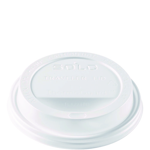 Solo Traveler Sip Through Lids for ThermoGuard Hot Cups, Fits 12, 16, 20, 24 oz, White, 1,200/Carton