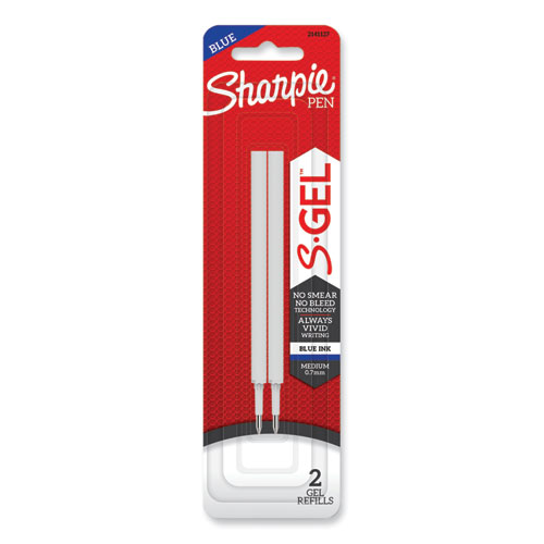 Sharpie® S-Gel™ S-Gel 0.7 Mm Pen Refills, Medium 0.7 Mm Bullet Tip, Blue Ink, 2/Pack