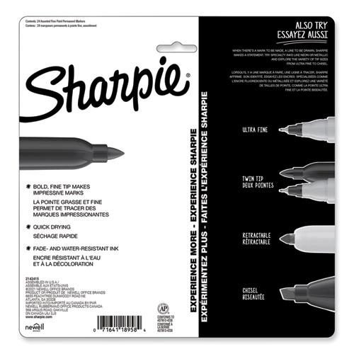 Image of Sharpie® Mystic Gems Markers, Fine Bullet Tip, Assorted, 24/Pack