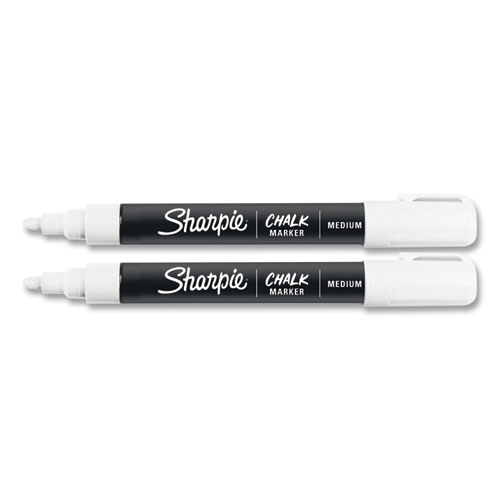 Image of Sharpie® Wet-Erase Chalk Marker, Medium Bullet Tip, White, 2/Pack