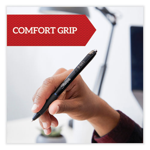 Image of Sharpie® S-Gel™ S-Gel High-Performance Gel Pen, Retractable, Medium 0.7 Mm, Assorted Ink Colors, Black Barrel, 4/Pack