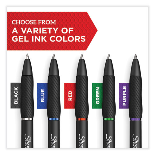 Image of Sharpie® S-Gel™ S-Gel High-Performance Gel Pen, Retractable, Medium 0.7 Mm, Assorted Ink Colors, Black Barrel, 4/Pack