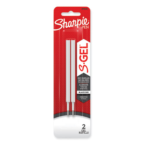Image of Sharpie® S-Gel™ S-Gel 0.7 Mm Pen Refills, Medium 0.7 Mm Bullet Tip, Black Ink, 2/Pack