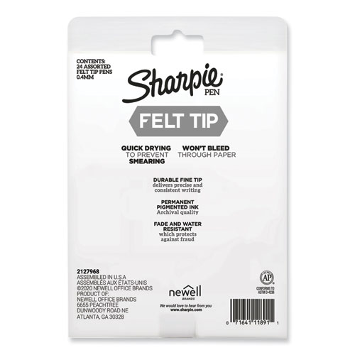 Sharpie Felt Tip Pens 0.4mm Fine Point Black Barrel Berry ink - Office Depot