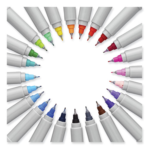 Ultra Fine Tip Permanent Marker, Ultra-Fine Needle Tip, Assorted Classic and Limited Edition Color Burst Colors, 24/Pack