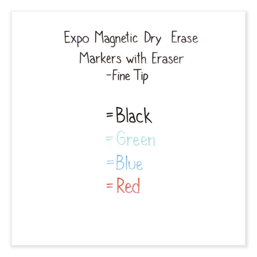 Image of Magnetic Dry Erase Marker, Fine Bullet Tip, Assorted Colors, 4/Pack
