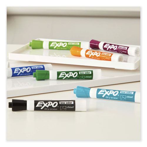 Image of Expo® Low Odor Dry Erase Vibrant Color Markers, Broad Chisel Tip, Assorted Colors, 16/Set