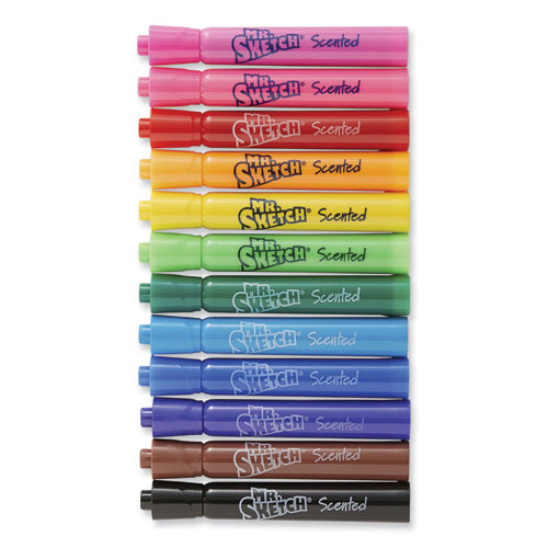 Image of Mr. Sketch® Scented Watercolor Marker, Broad Chisel Tip, Assorted Colors, 12/Set