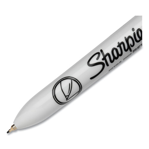 Image of Sharpie® Retractable Permanent Marker, Extra-Fine Needle Tip, Black