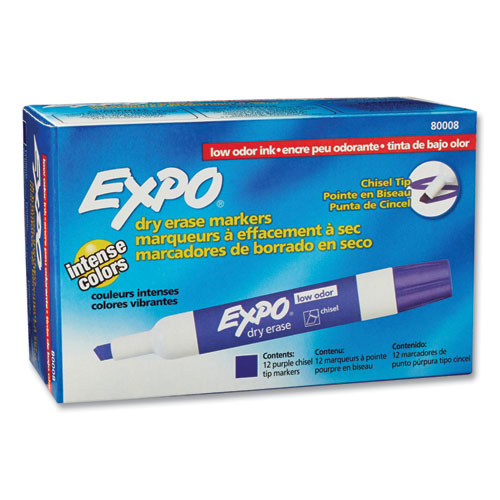 Low-Odor Dry-Erase Marker, Broad Chisel Tip, Purple