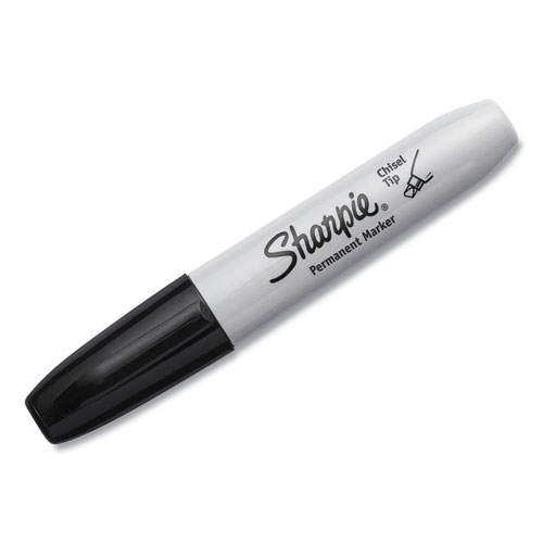 Image of Sharpie® Chisel Tip Permanent Marker, Medium Chisel Tip, Black, Dozen