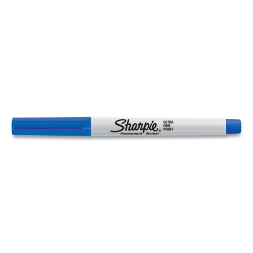 Image of Sharpie® Ultra Fine Tip Permanent Marker, Ultra-Fine Needle Tip, Blue, Dozen