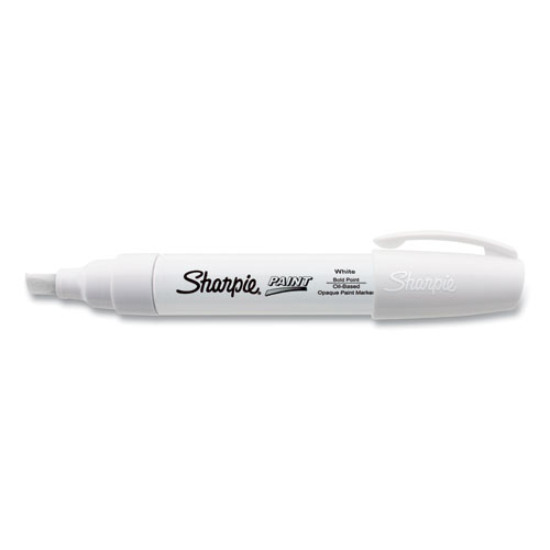 Image of Sharpie® Permanent Paint Marker, Extra-Broad Chisel Tip, White