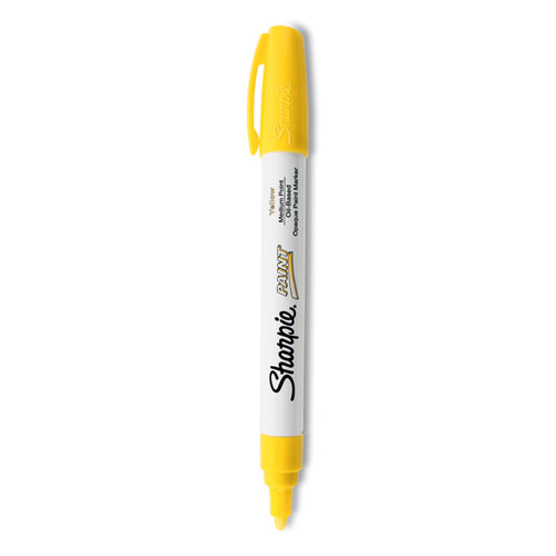 Sharpie Oil-Based Paint Marker, Medium Point, Yellow Ink, Pack of 3
