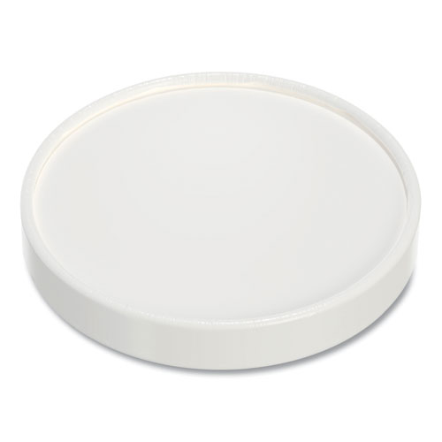 Flexstyle Double Sided Poly (DSP) Paper Lid, For 32 oz Food Containers, 4.6" Diameter x 0.7" h, White, Plastic, 500/Carton