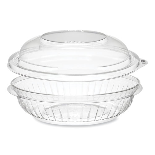 PresentaBowls Bowl/Lid Combo-Paks, 8 oz, Clear, Plastic, 63/Pack, 4 Packs/Carton