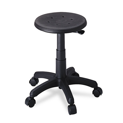 OFFICE STOOL, 21" SEAT HEIGHT, SUPPORTS UP TO 250 LBS., BLACK SEAT, BLACK BACK, BLACK BASE