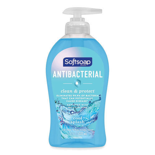 Antibacterial Hand Soap, Cool Splash, 11.25 oz Pump Bottle, 6/Carton